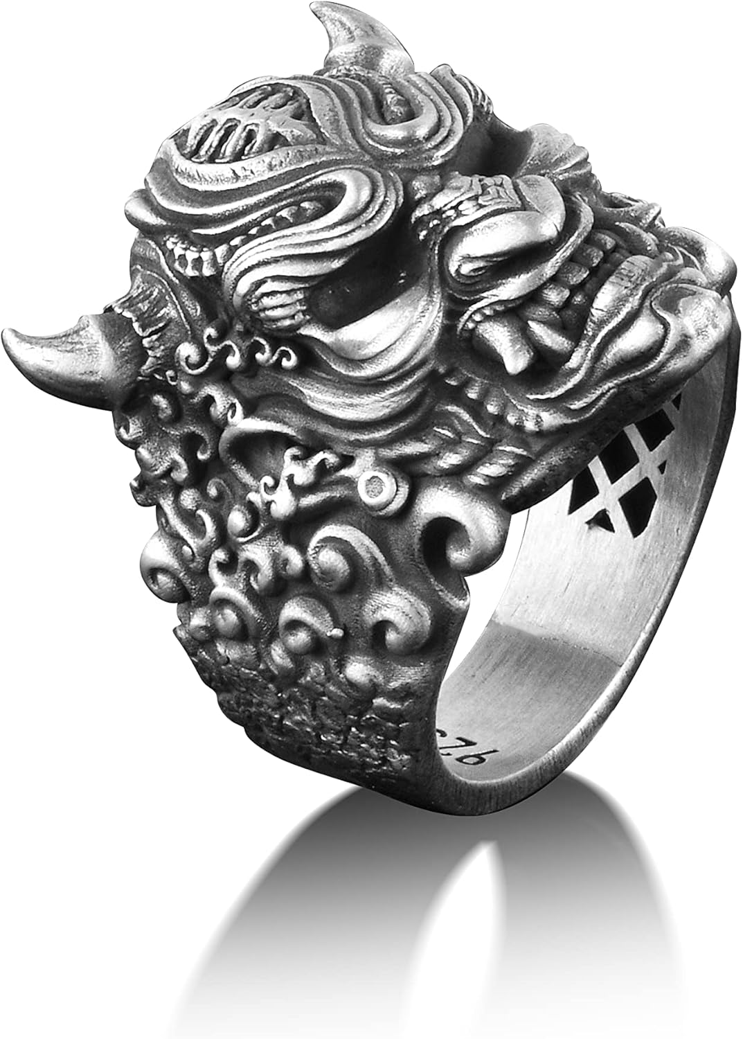 BySilverStone Jewelry Silver Ring Men Hannya Ring in Oxidized