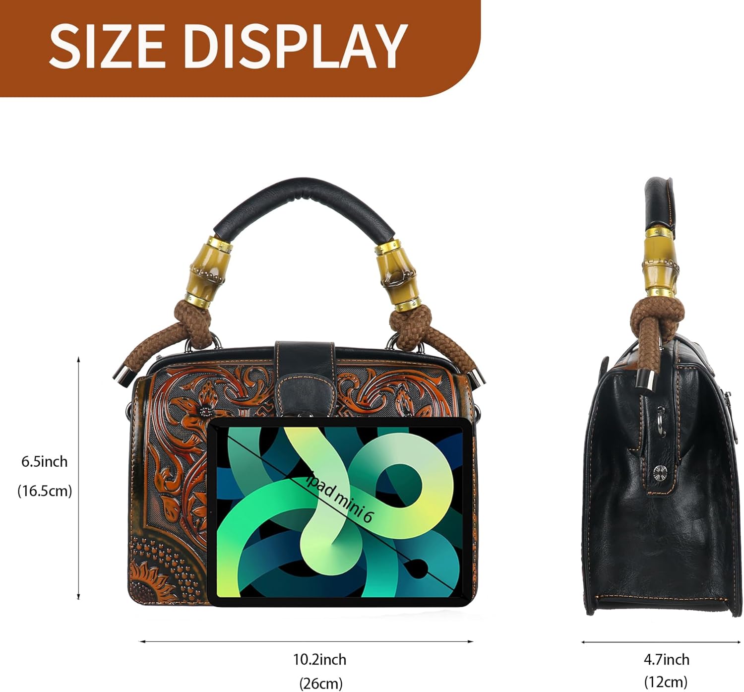 Crossbody Bag For Women Shoulder Bag Purse and Handbag Tote Bag Vintage Embossing Pattern - Image 3