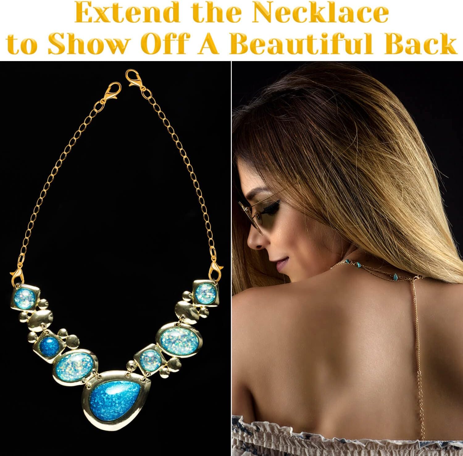 anezus Chain Extenders for Necklaces, 10pcs Gold Jewelry Extenders for Necklaces, Stainless Steel Chain Extenders for Necklace, Bracelet and Anklet (Assorted Sizes) - Image 6