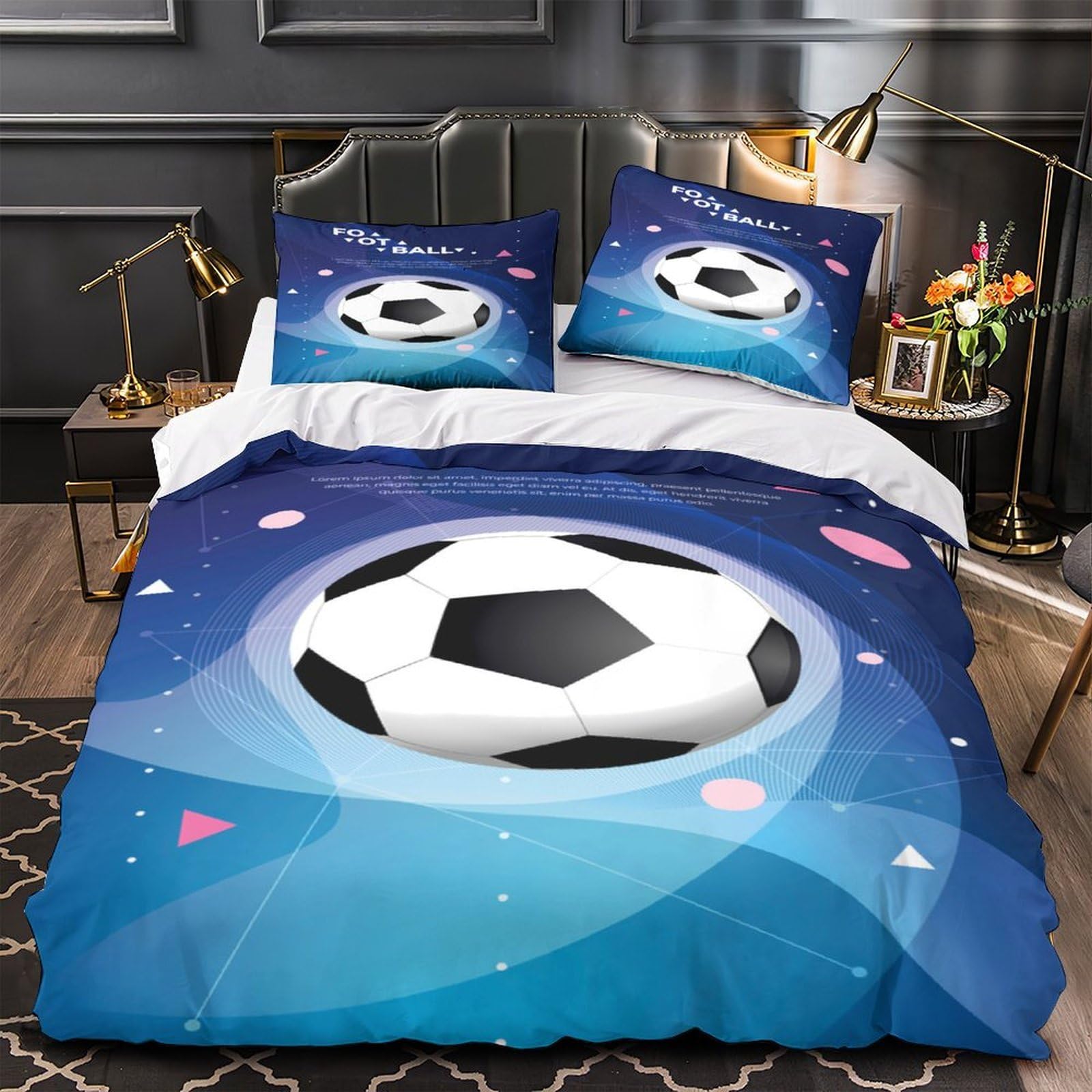 Housse de couette foot microfibre résistante et ultra douce avec zip