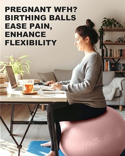 Miniatura 6 de Trideer Pelota de yoga  Pelota de ejercicio para estabilidad de pilates  Antiestallidos y antideslizante para terapia física, parto, estiramiento y