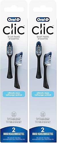 Miniatura 10 de Oral-B Cabezales de repuesto para cepillos de dientes Clic, 2 cepillos de dientes, cabezales de cepillo de repuesto negros