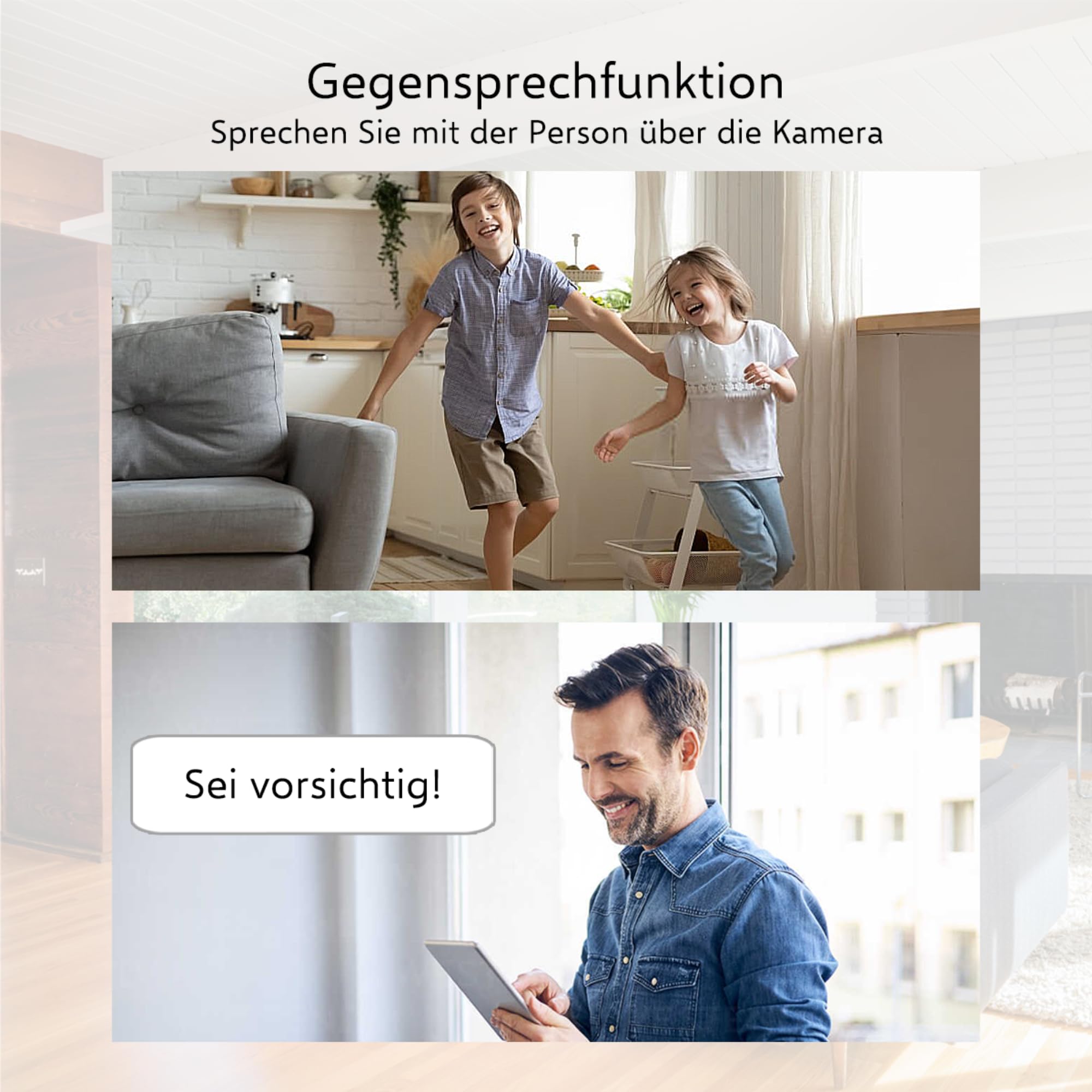 ELRO CI5000 Innen WiFi IP Überwachungskamera mit Bewegungssensor und Nachtsicht - Full HD 1080P Überwachungskamera mit Sirene