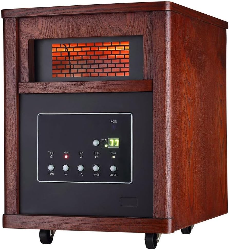 1500-Watt 6-Element Infrared Electric Portable Heater with Remote Control
