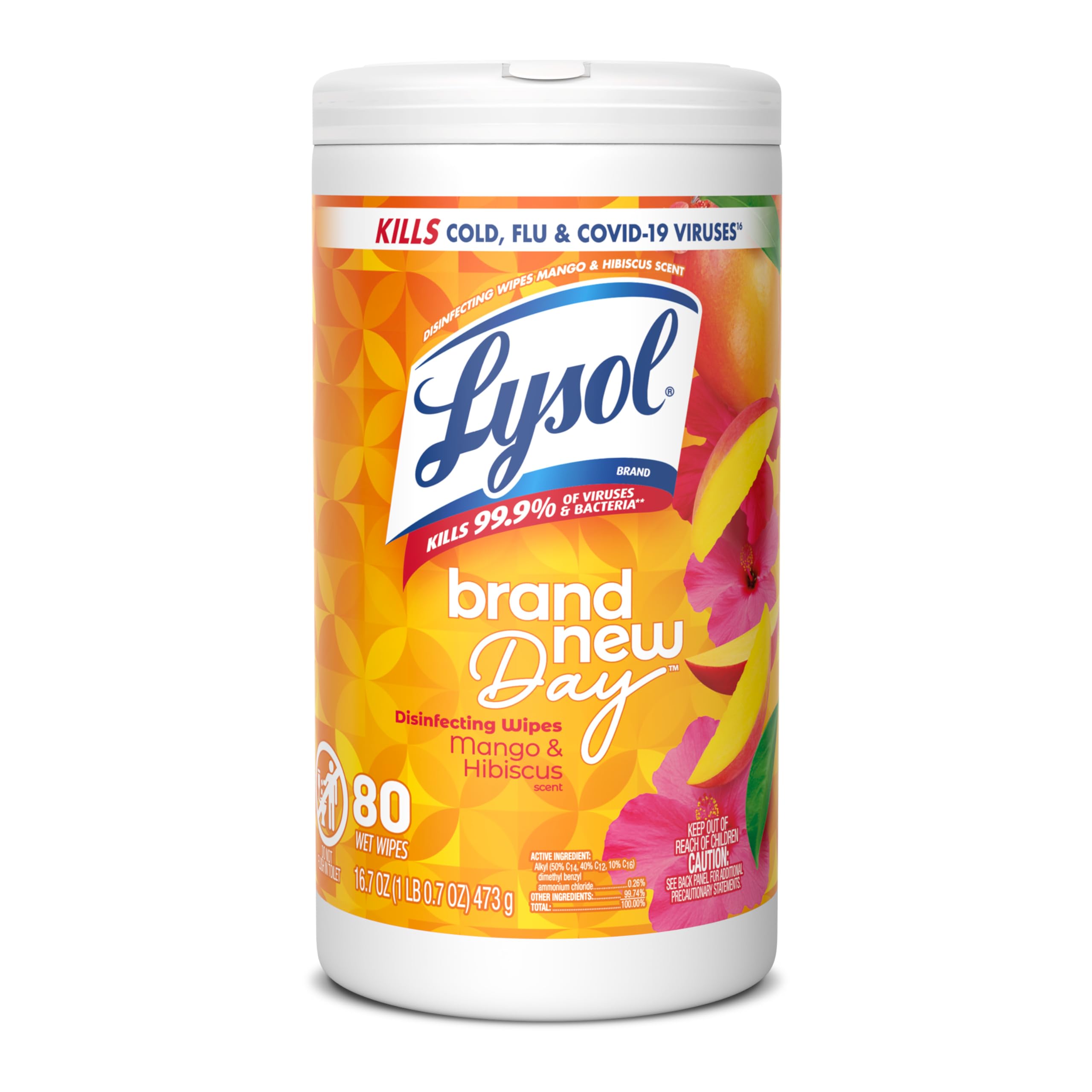 Lysol Disinfecting Wipes, Mango, 80 ct.