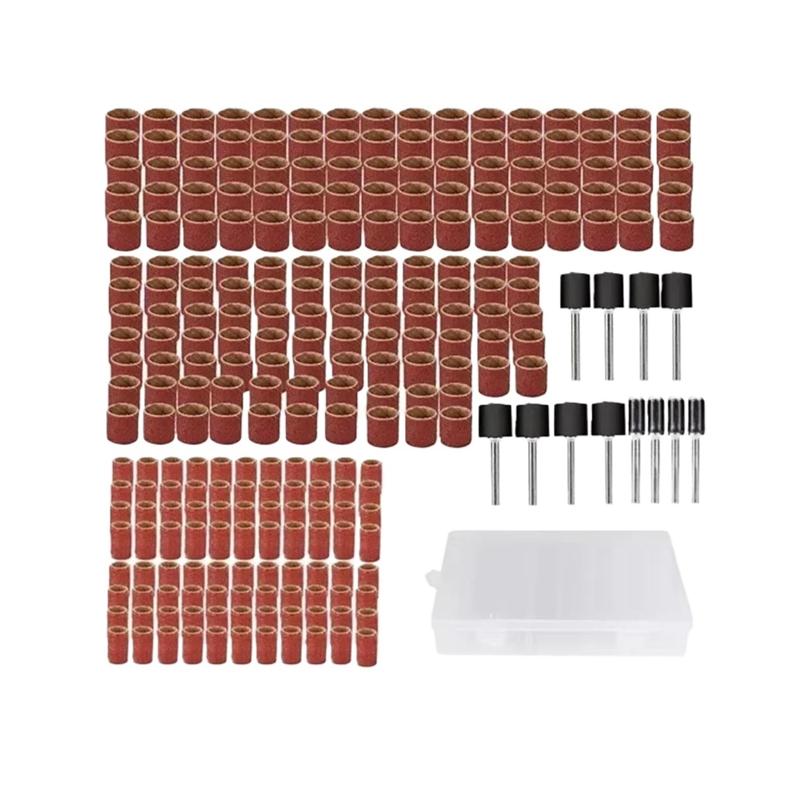 2×252pcs Sanding Drums Kit 80 Grit Sand Bands Sleeves Set with Drum Mandrels for Rotary Abrasive Tools