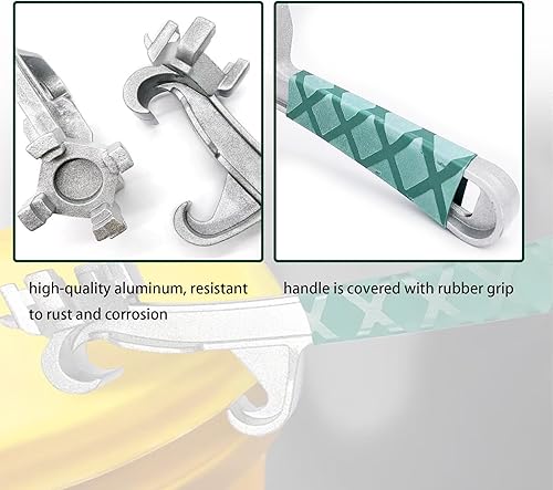 Miniatura 10 de Llave de tambor de aluminio, llave Bung, herramienta de abridor de barril para abrir tambor de 10, 15, 20, 30, 55 galones, se adapta a 2" y 34" Bung