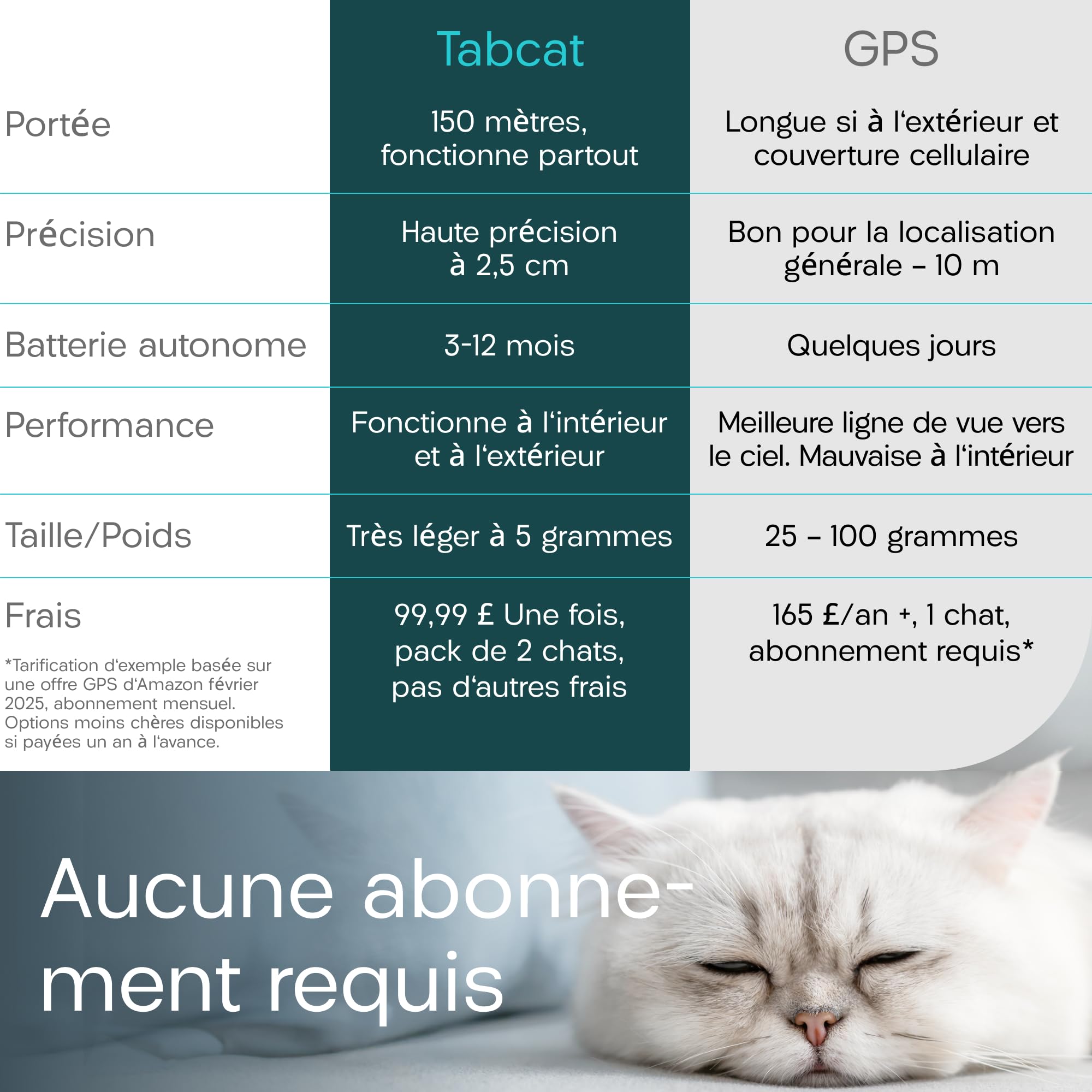 Traceur Tabcat V2 pour chats et chatons - Sans abonnement mensuel | 2 balises de localisation légères, étuis et boîtier de suivi | Plus précis que le GPS | Suivi de 2 chats à 2,5 cm et portée de 150 m