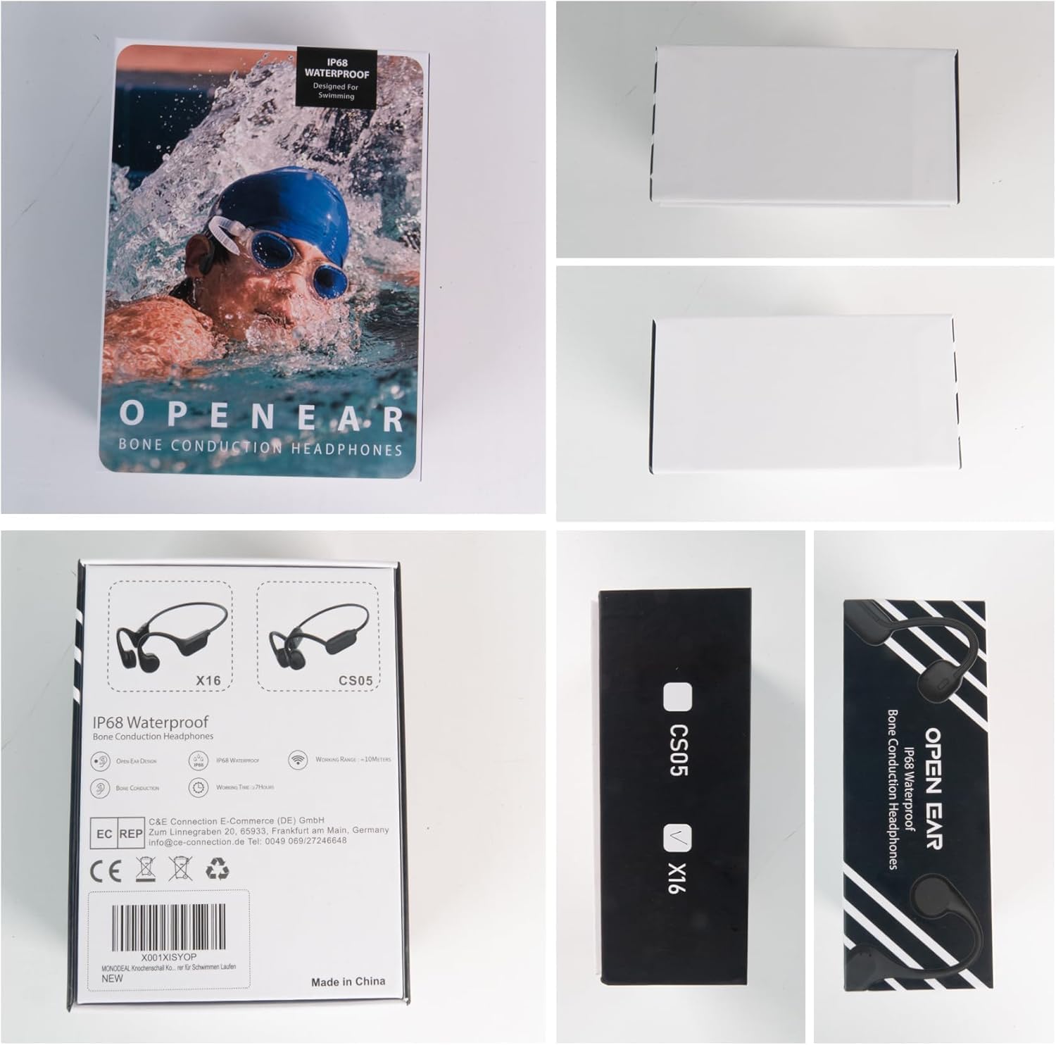 MONODEAL Casque Conduction Osseuse Natation Bluetooth 5.3 IP68 MP3 32GB Etanche