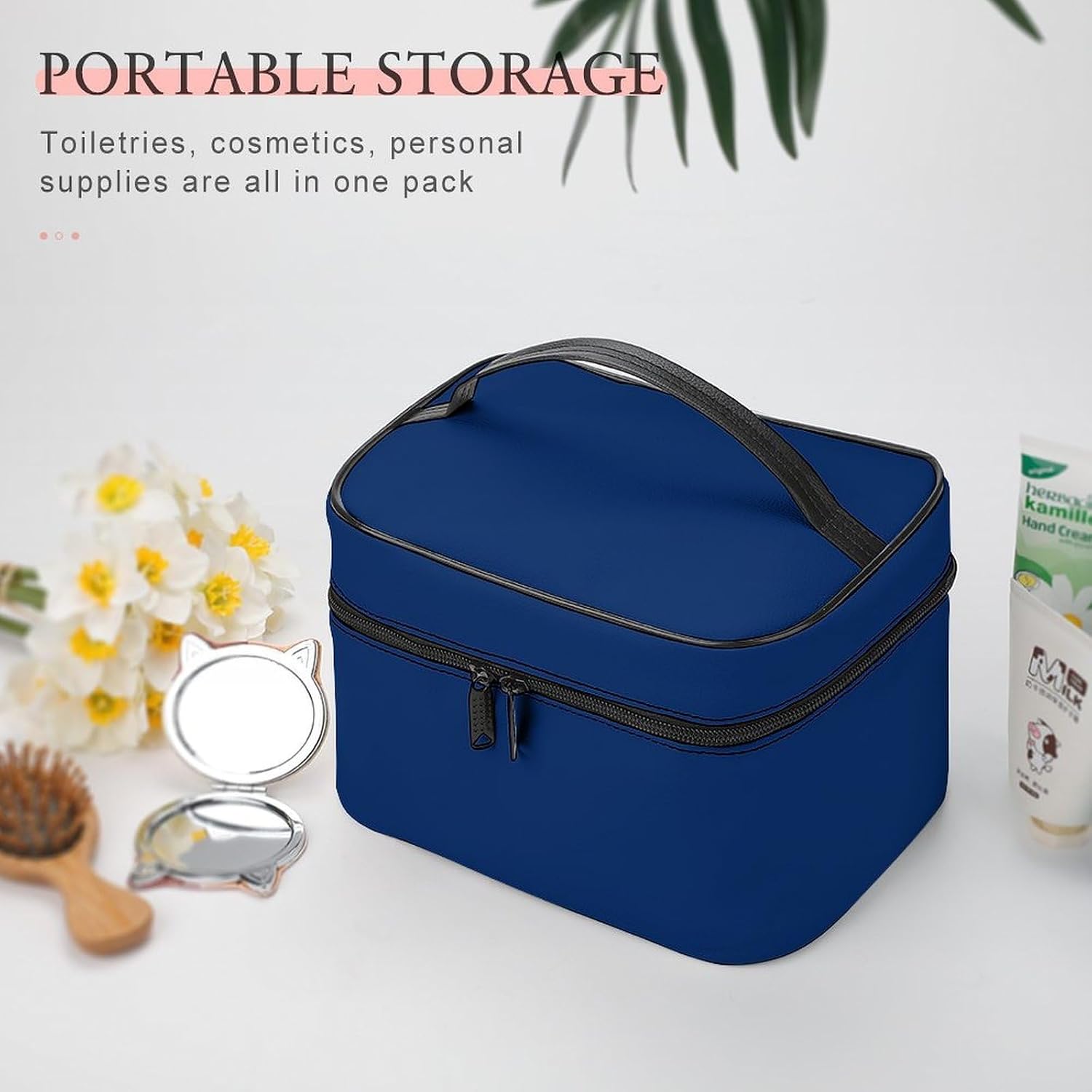 Navy Travel Makeup Bag Cosmetic Bag Toiletry Bags image 5