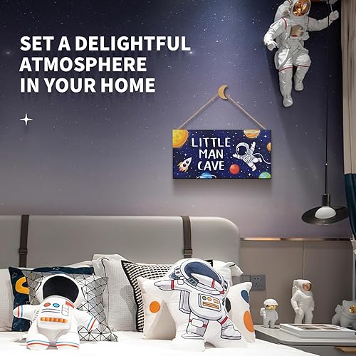 Miniatura 3 de ZIEYOMI - Letrero de cueva de hombre pequeño, decoración de habitación de niños, decoración de habitación de niños con temática de astronauta,