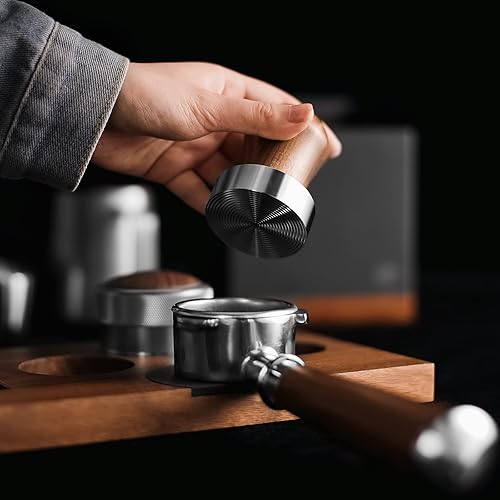 Miniatura 4 de Juego de herramientas para café expreso, soporte para portafiltro, portafiltro de doble boquilla de 2.126 in, distribuidor de espresso y base gruesa