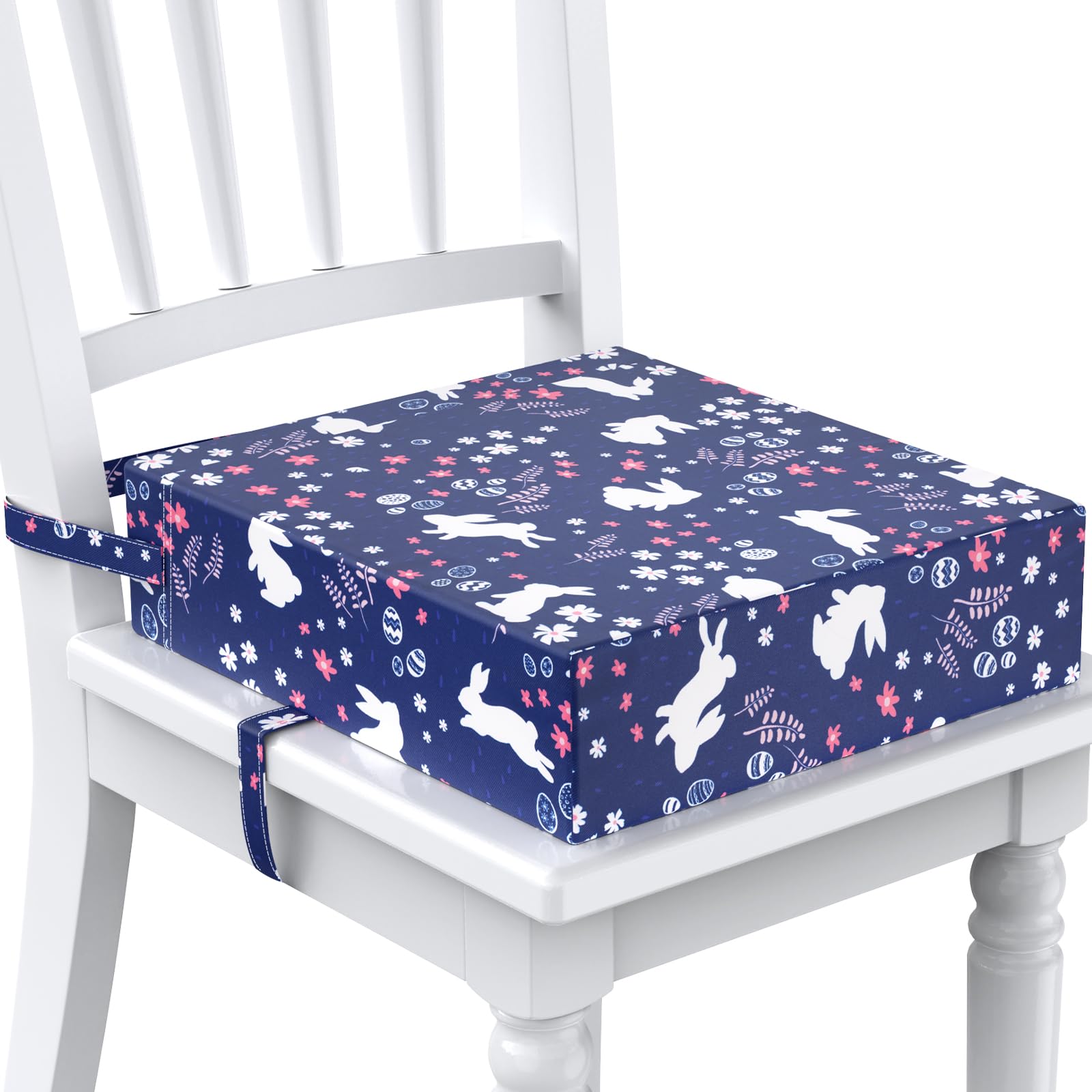 Sitzerhöhung Stuhl Kind, Stärkere Unterstützung Rutschfeste Unterseite Doppelte Sichere Riemen Sitzerhöhung, Esszimmer, Kleinkind Tragbares Reise-Erhöhungskissen（Blau）