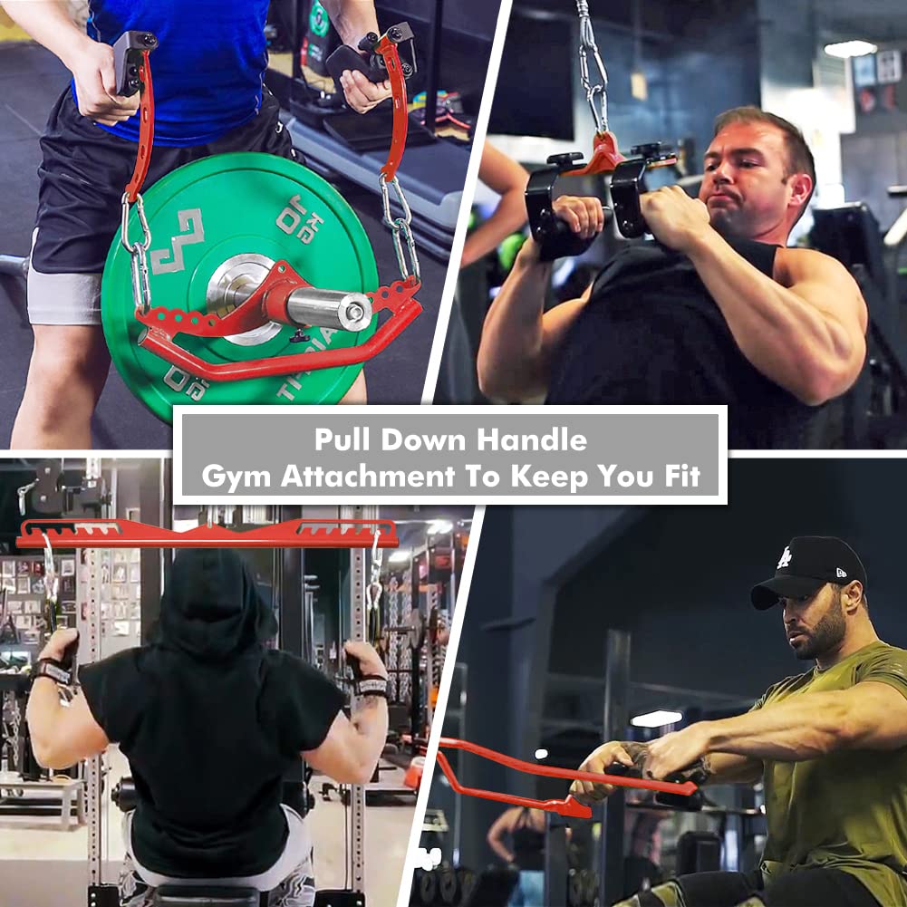 SevnElk LAT Griff für Kabelmaschinen für zu Hause oder im Fitnessstudio, Kombi-Trizeps-Presskabelaufsätze, Bizeps-Curl, Trizeps-LAT-Klimmzugstange, Griff für das Rückenkrafttraining,A2