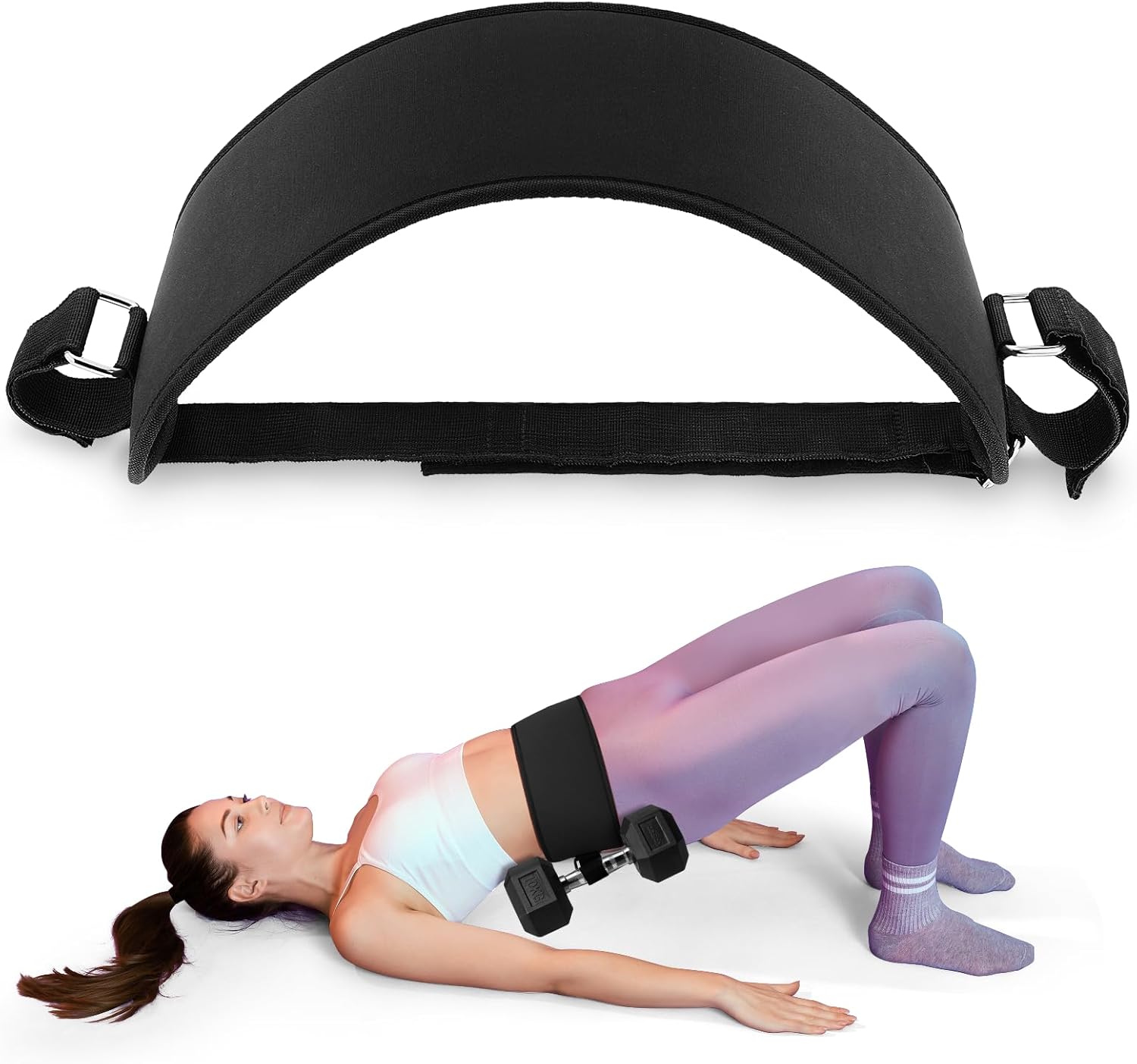 Dropship Hip Thrust Belt For Dumbbells Kettlebells; Booty Belt For Hip Thrust Glute Bridge Butt Workout Lunges Squat Dips With 6mm Neoprene Padding