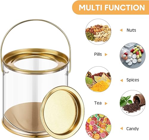 Miniatura 3 de Paquete de 12 latas de pintura de plástico transparente de 3 x 3 pulgadas, mini cubo vacío con tapas, pequeños recipientes de pintura transparentes