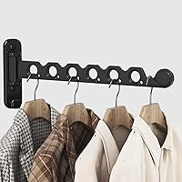 Vista 1 de Perchero plegable para colgar ropa de pared, gancho plegable para interiores, para lavandería, dormitorio, estantes plegables perfectos para Negro