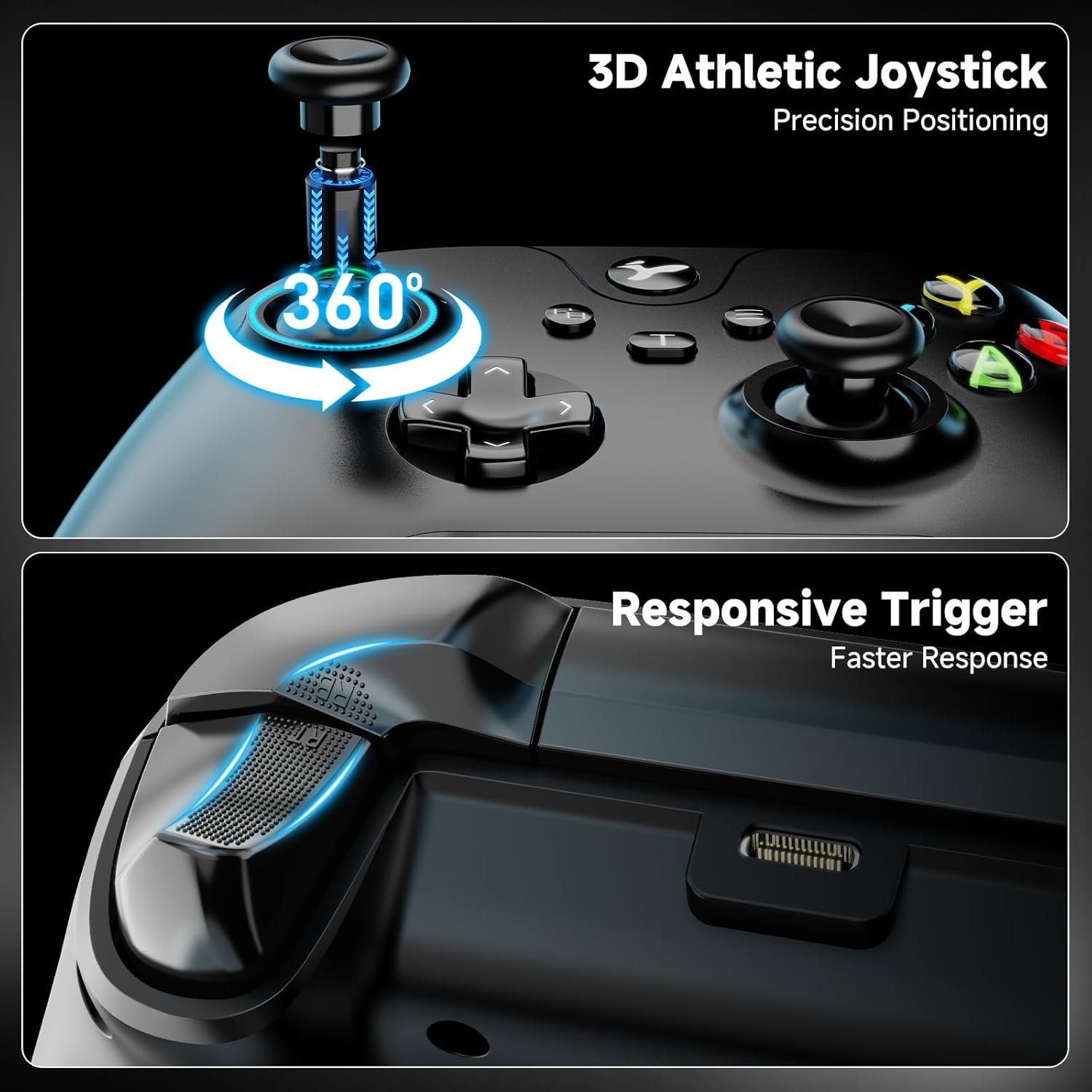 YCCTEAM Wireless Controller for Xbox One, Xbox one USB Gamepad Controller Compatible with Xbox One/S/X/PC Windows 10/11 with 3.5mm Headset Audio Jack(Black)