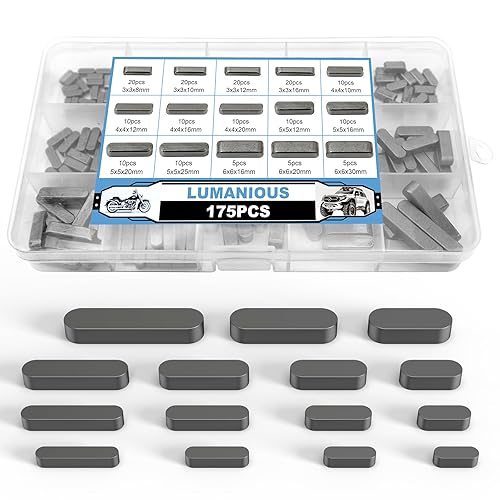 175pcs Woodruff Key Stock Assortment 15 Size Popular Sizes Carbon