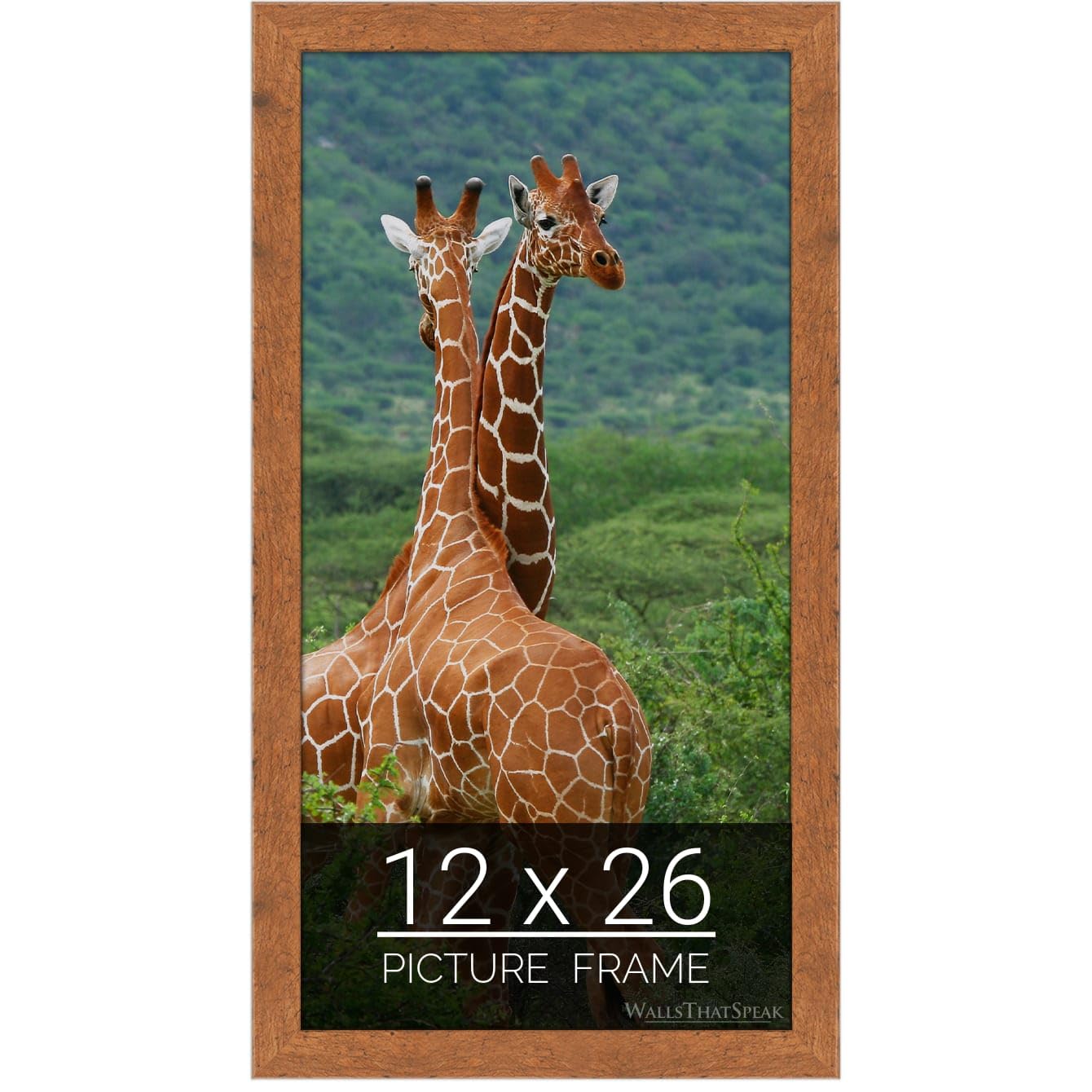 wallsthatspeak 12x26 Light Walnut Rustic Pine Picture Frame for Puzzles Posters Photos or Artwork