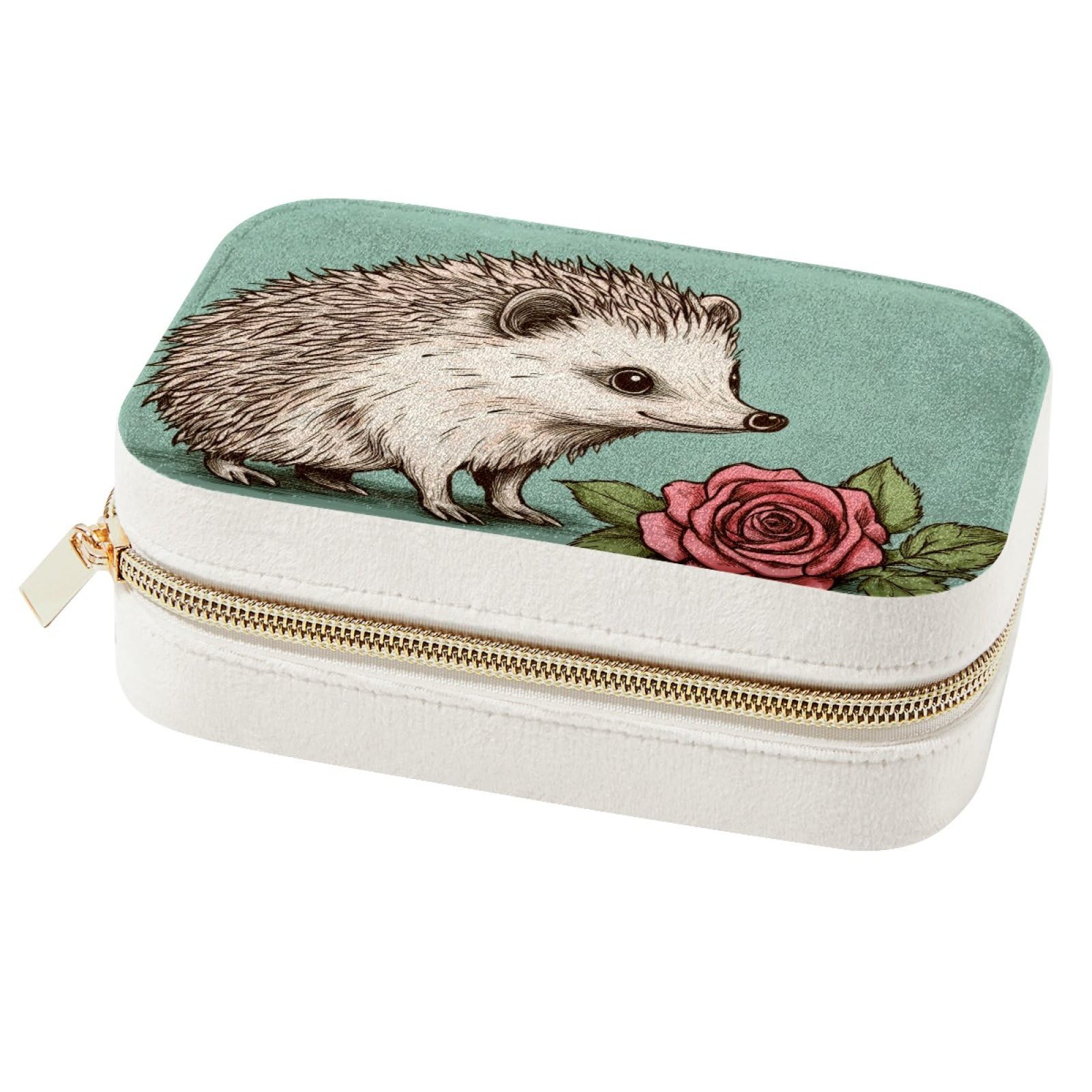 Boîte à bijoux hérisson rose voyage femme fille et petit organiseur de rangement