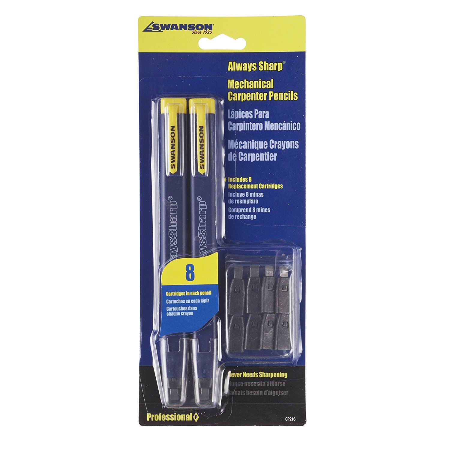 Swanson Outil Co Inc Cp216 Alwayssharp rechargeables Carpenter crayon 12-Pack