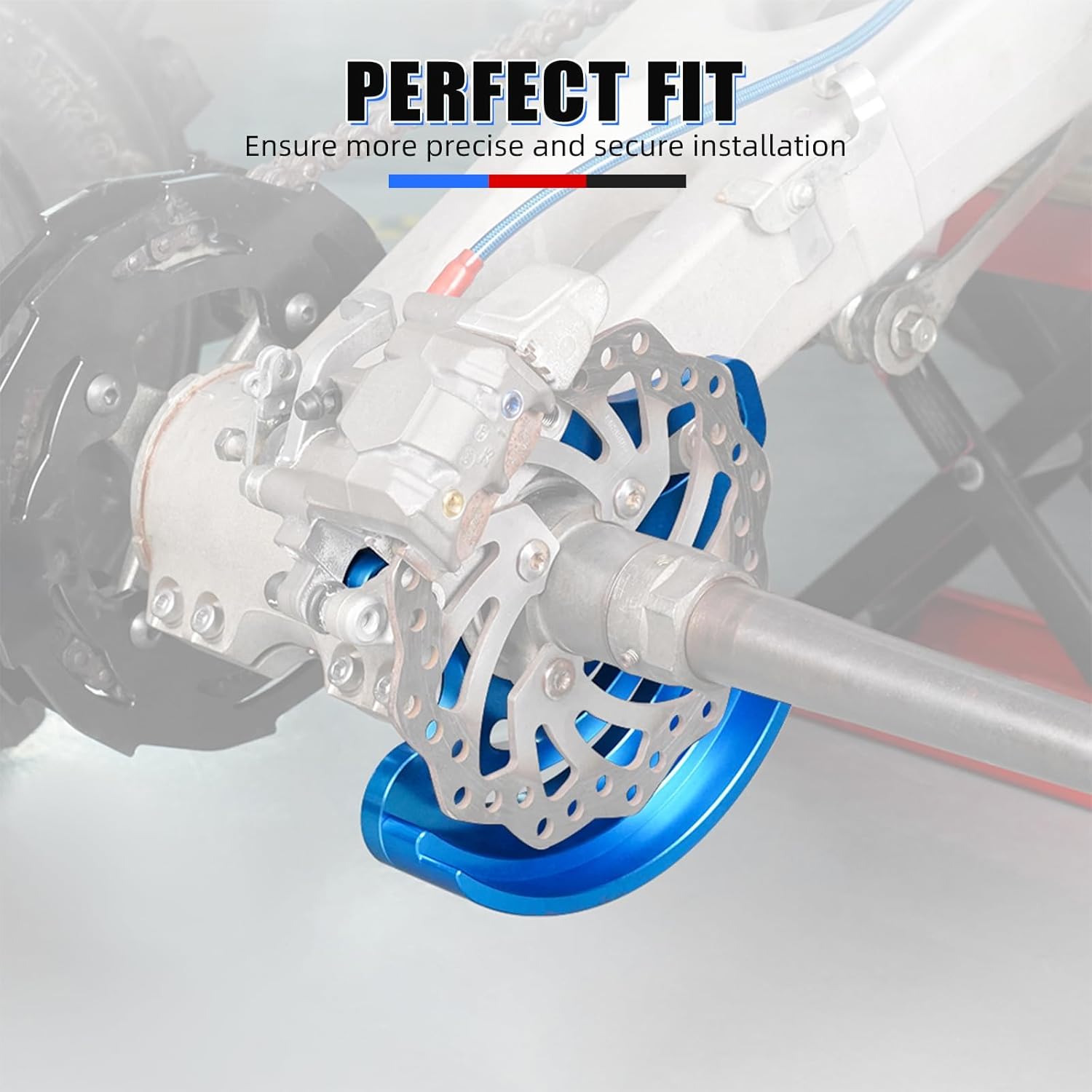 NICECNC Rear Caliper Bracket Disc Brake Guard 11mm Aluminum Compatible with Yamaha YFZ450R 2009 2010 2011 2012 2013-2023, YFZ450RSE 2017 2018 2019 2020 2021 2022 2023, See Fitments Blue