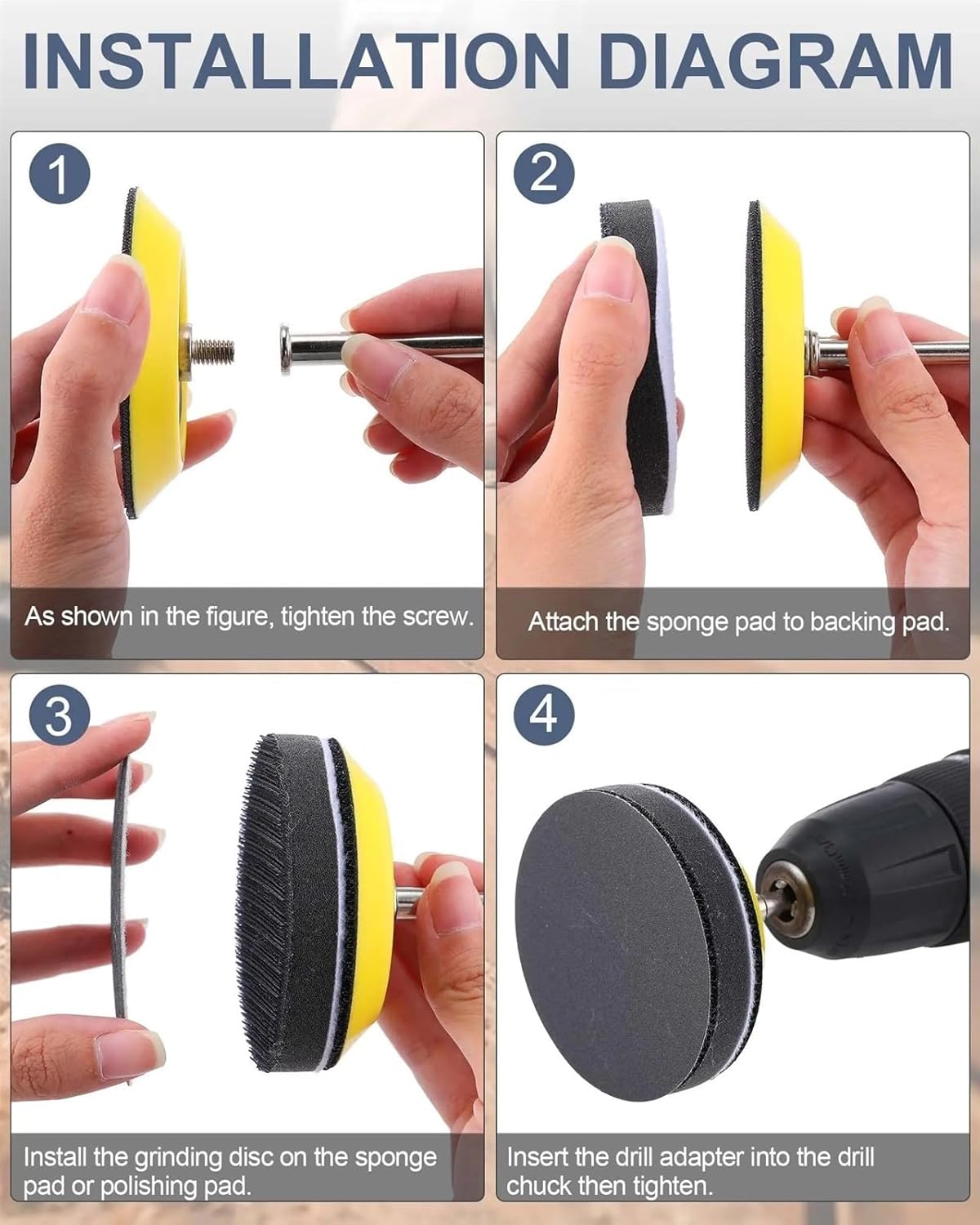 261pcs/set Sanding Discs Pad Kit 3 Inch Sandpaper Grit 60-10000 Wet Dry with 1/4 Shank Backer PlateFoam Buffing Pads for Polishing