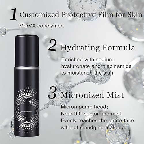 Miniatura 3 de Juego de 2 piezas de spray para maquillaje  Inligero, duradero, impermeable, fórmula a base de agua, control de aceite e hidratante para todo tipo