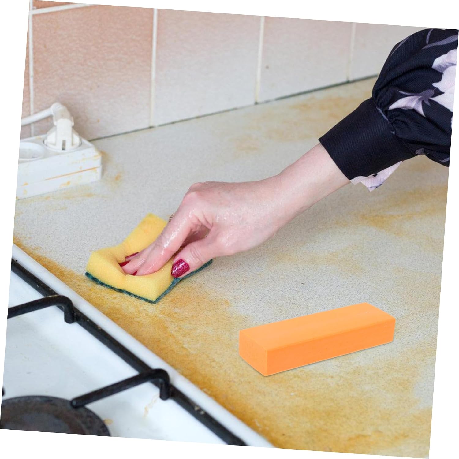 ULTECHNOVO Rubber Stainless Steel Eraser for Kitchen and Bathroom Stains Multipurpose Limescale for Pans and Pots Safe and Cleaning Tool