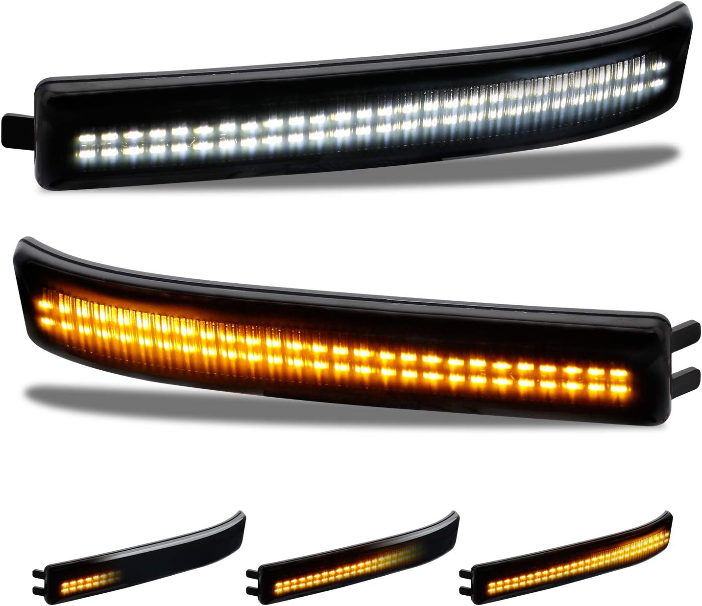 Smoked LED Side Mirror Turn Signal Lights For Ford F-150 2009-2014 - Sequential Amber