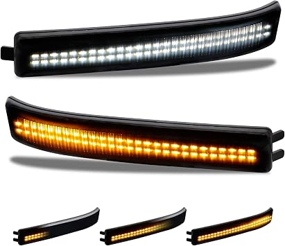 Sequential Switchback Side Mirror Reflector LED Turn Signal Light Smoked lens Compatible with 2009 to 2014 Ford F150