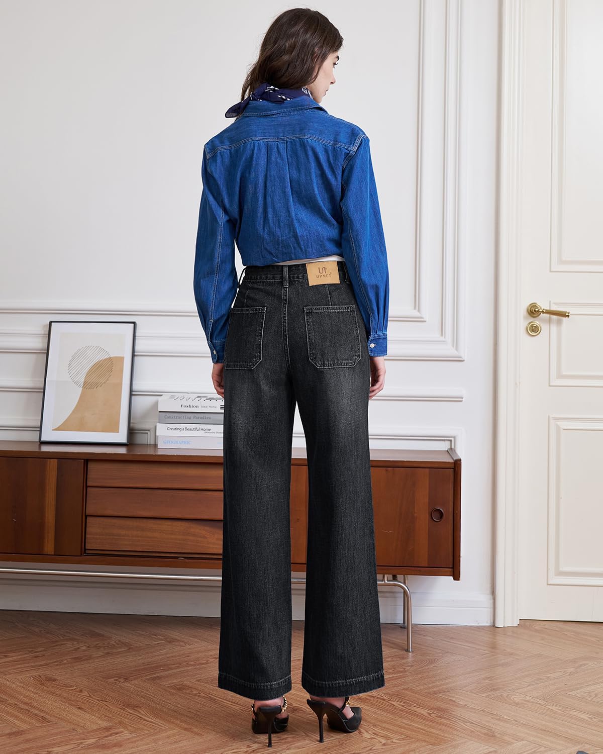 Women's high Waisted Loose Stretchy Jeans Wide Leg Tummy Control Straight Leg Denim Pants 2025 Trendy Jeans for Women - Image 2