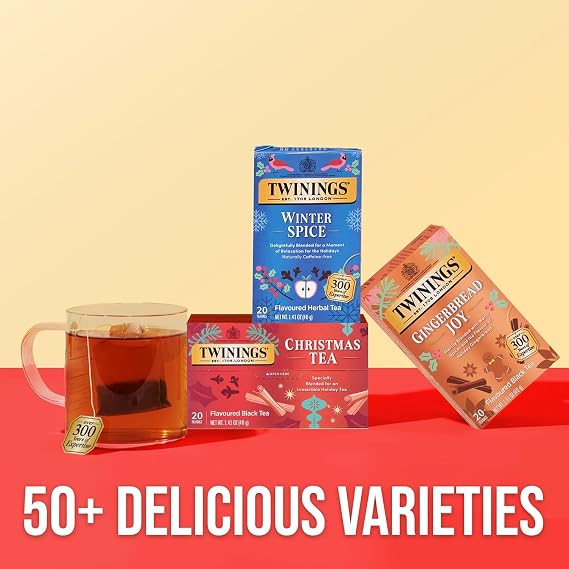 Twinings Christmas Tea, Flavored Black Tea Bags, 20 Count (Pack of 2)