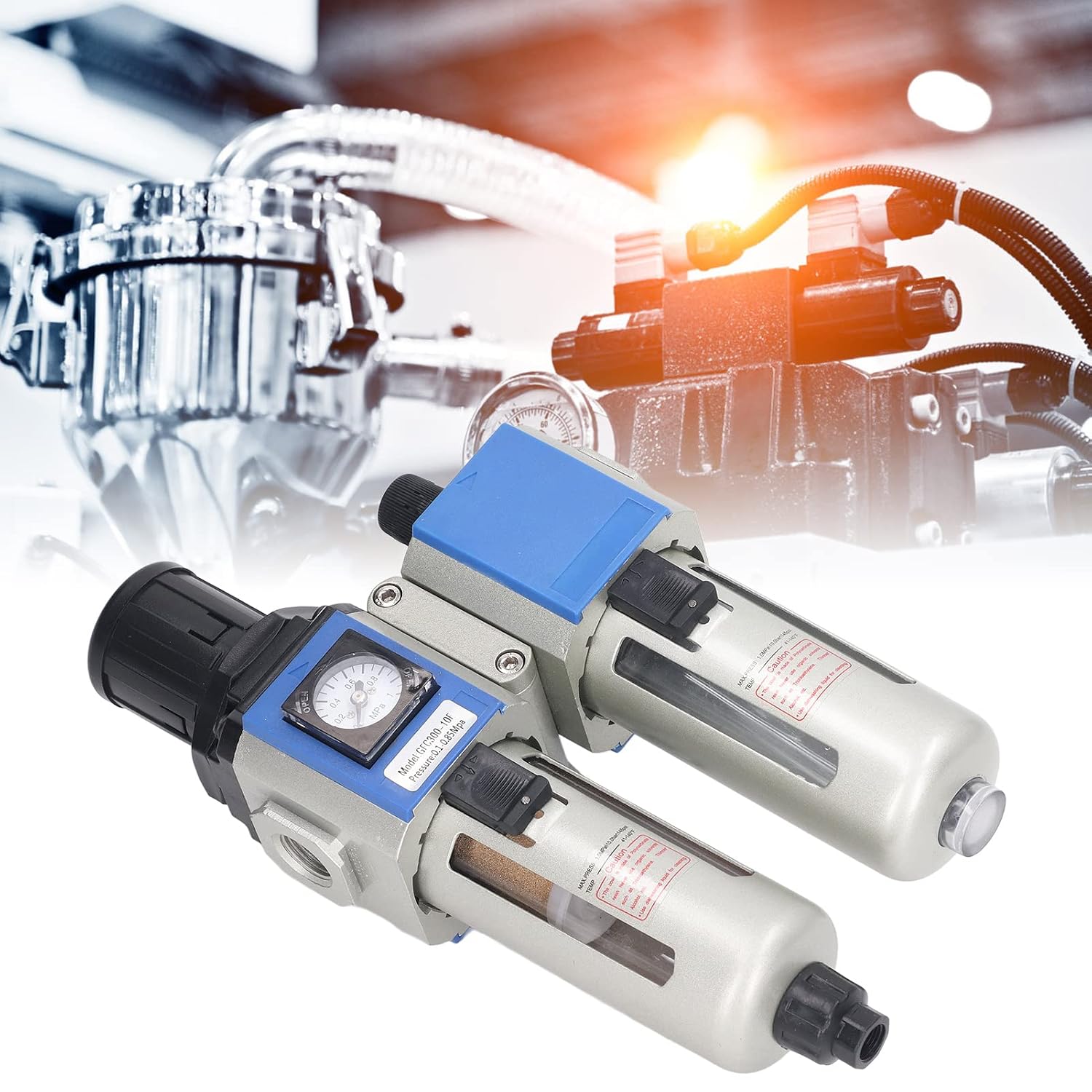 Compressor Air Filter Oil Water Separation G3/8in 1.0MPa Air Pressure Regulator for Industry