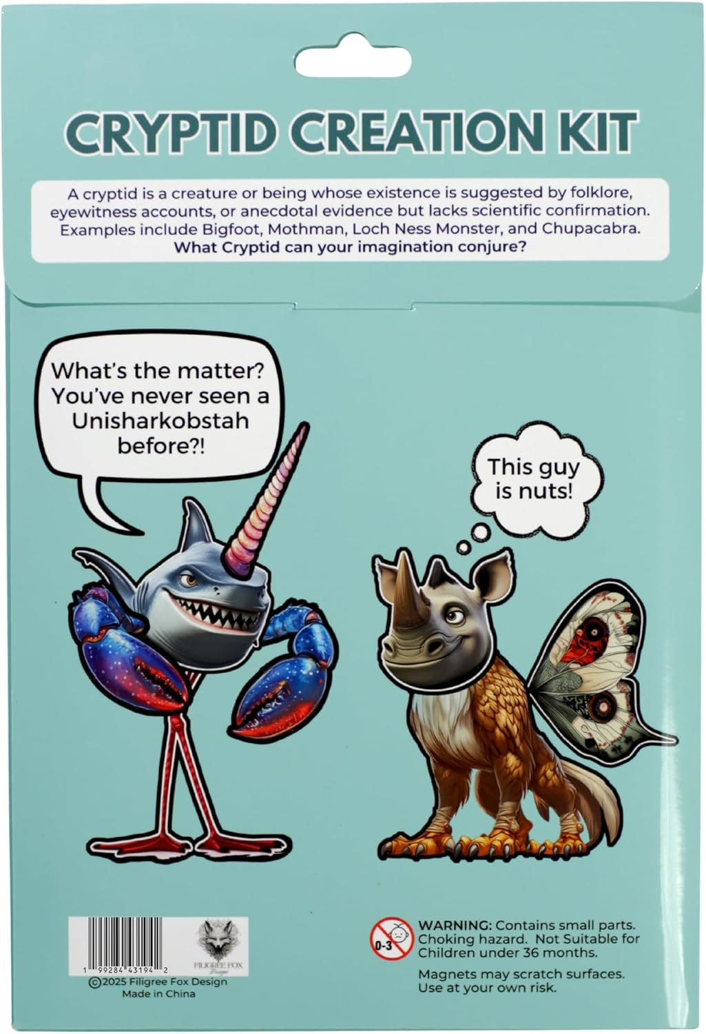Cryptid Construction Kit Fridge Magnets - Over 120 Fun Movie-Like Magnetic Monsters and Cryptids for Kids - Colorful Water-Resistant Mix-and-Match Die Cut Monster Magnet Set for Ages 5 to 105