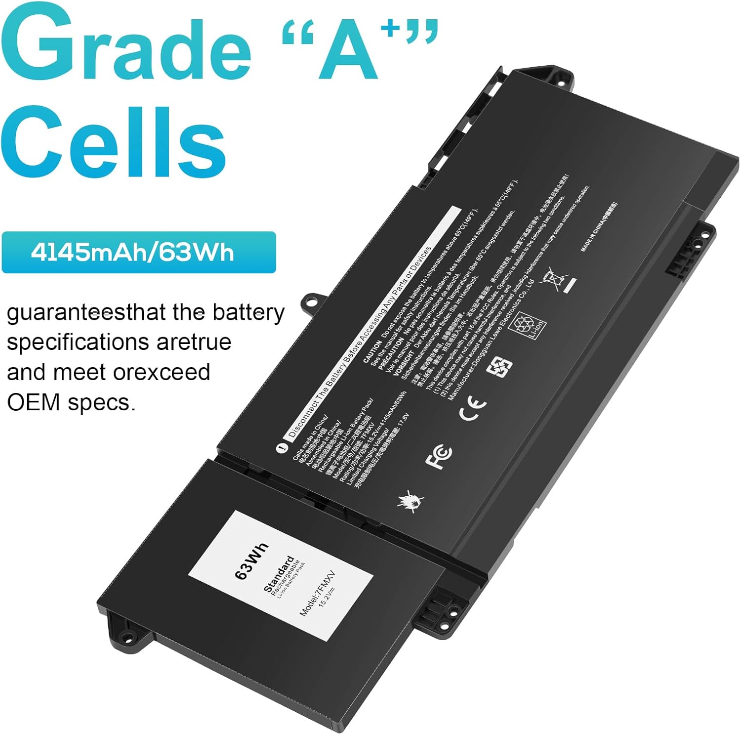 7FMXV Laptop Battery for Dell Latitude 5320 7320 7420 7520 Latitude 5320 2-in-1/7320 2-in-1/7420 2-in-1 P133G P134G P135G P136G P138G P139G P110F 9JM71 4M1JN 1PP63 727CG HDGJ8 MHR4G TN2GY 0TN2GY