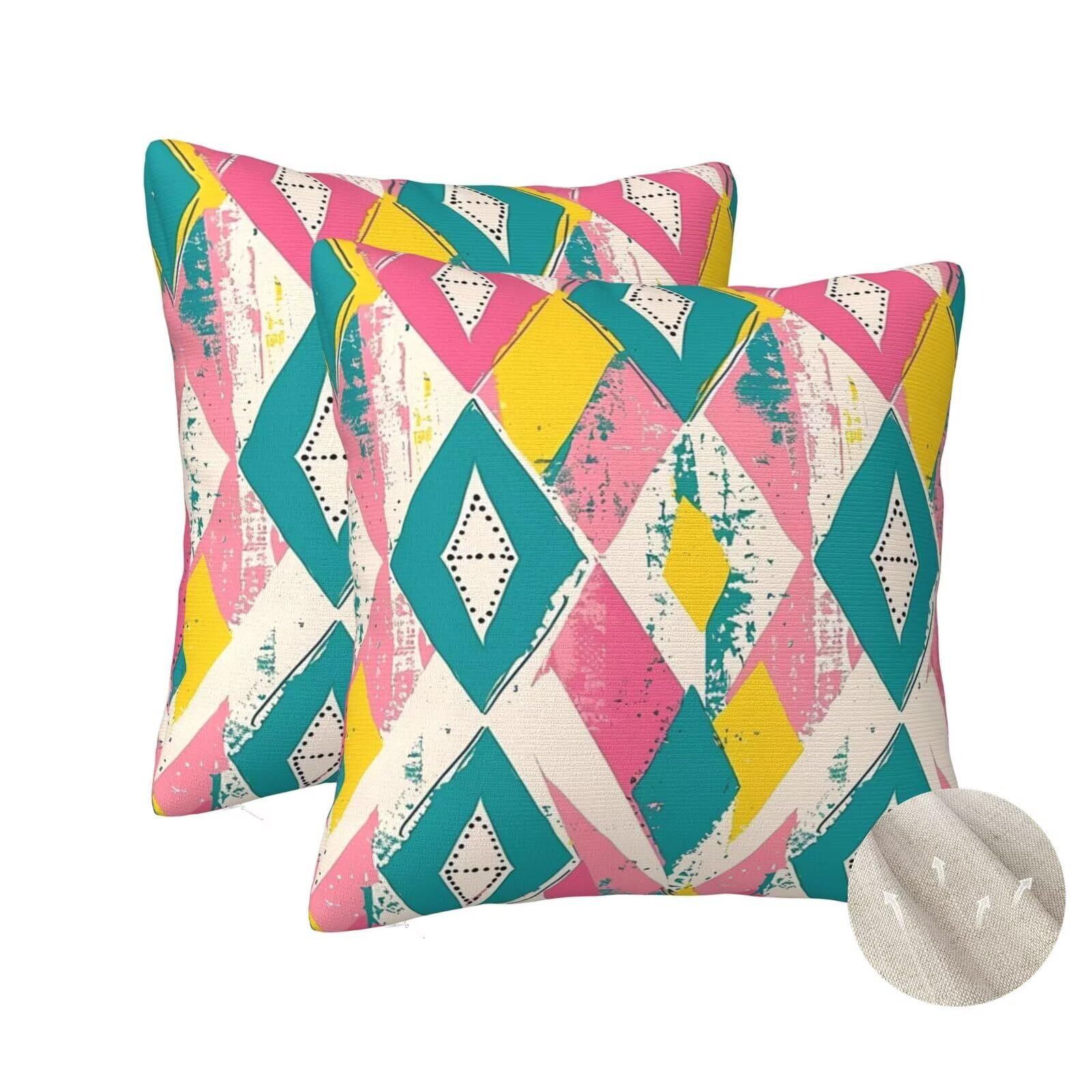 Housses de coussin vintage géométriques 60x60 cm pour un salon chaleureux zt60