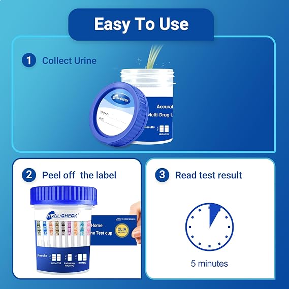 [2 Pack] HEAL-CHECK 14 Panel Drug Test Cup with Fentanyl for Home,Workplace | Screens THC, FEN, AMP, BUP, BAR, BZO, COC, MET, MDMA, OPI, MTD, OXY, PCP,PPX. Broader urine drug test kit for more confidence