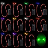 Vista 8 de 12 piezas de ojos LED de Halloween para máscara de ojos brillantes luces LED ojos con caja de batería, batería no incluida