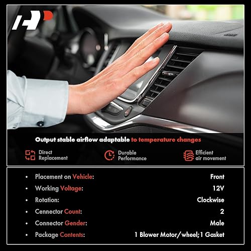 Miniatura 2 de A-Premium Motor de ventilador delantero de calefactor HVAC con jaula de ventilador compatible con vehículos Ford - E-150, E-250, E-150E-250E-350