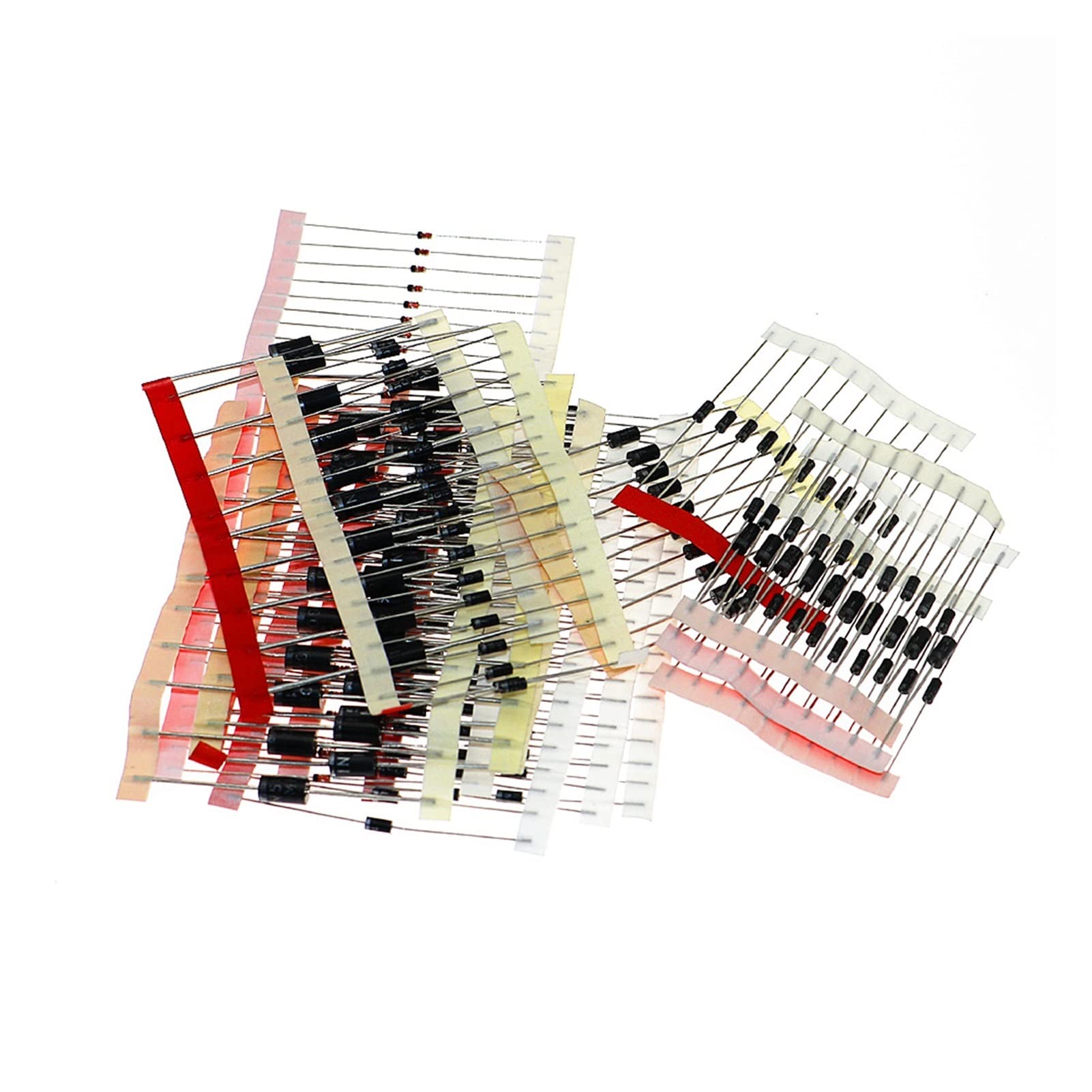 Kit Assortito di diodi Schottky di commutazione da 200 Pezzi 1N4001 1N4004 1N4007 1N5408 UF4007 FR207 1N5817 1N5819 1N5822 1N4148 RL207