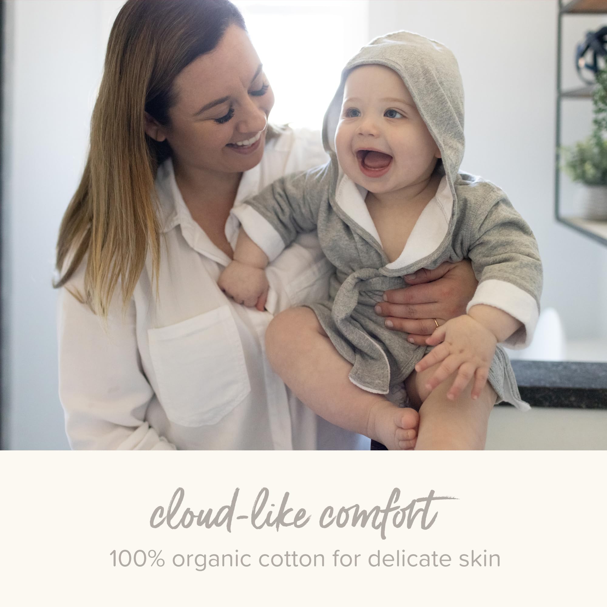 Burt's Bees Baby Toallas con Capucha, Tejido de Rizo Absorbente, una Sola Capa súper Suave, 100% algodón orgánico