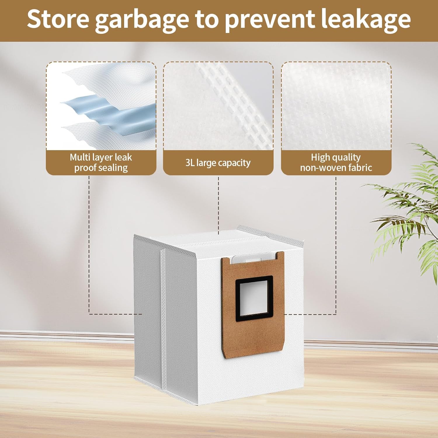 10 Pack Replacement Dust Bags compatible with Eufy E28 Omni/ E25 Omni Vacuum Cleaner，3L Large Capacity Non-Woven Vacuum Bags for Home cleaning(not compatible with L60ses)