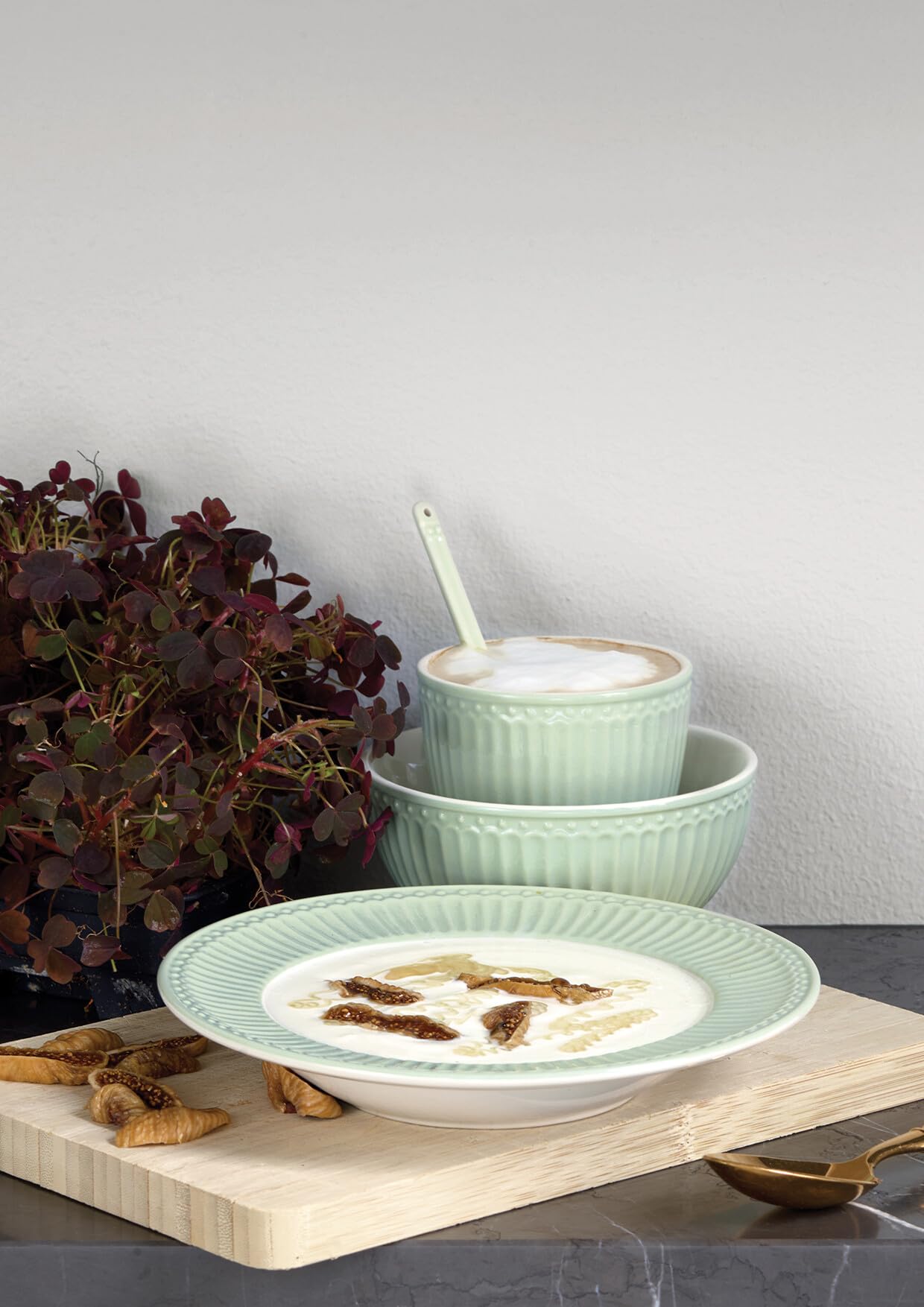 Bowl with lid Alice Pale Green Set of 3