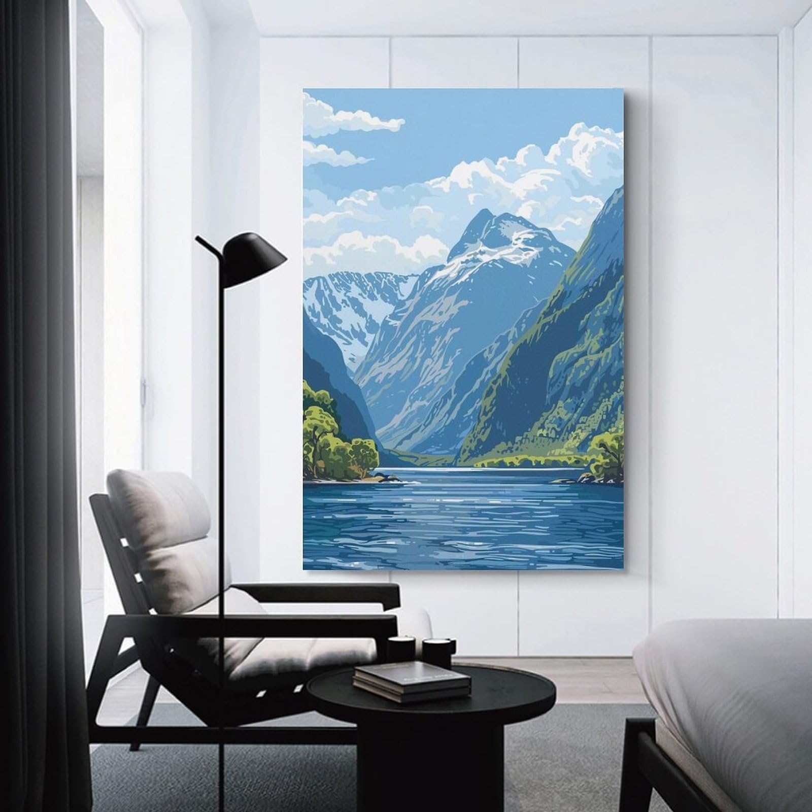 Junmoney New Zealand Landscape Canvas Wall Decor, 20x30inch(50x75cm), for Lounge Decor, Bedroom Walls Or Flats, Eye Catching Artwork for Blank Walls