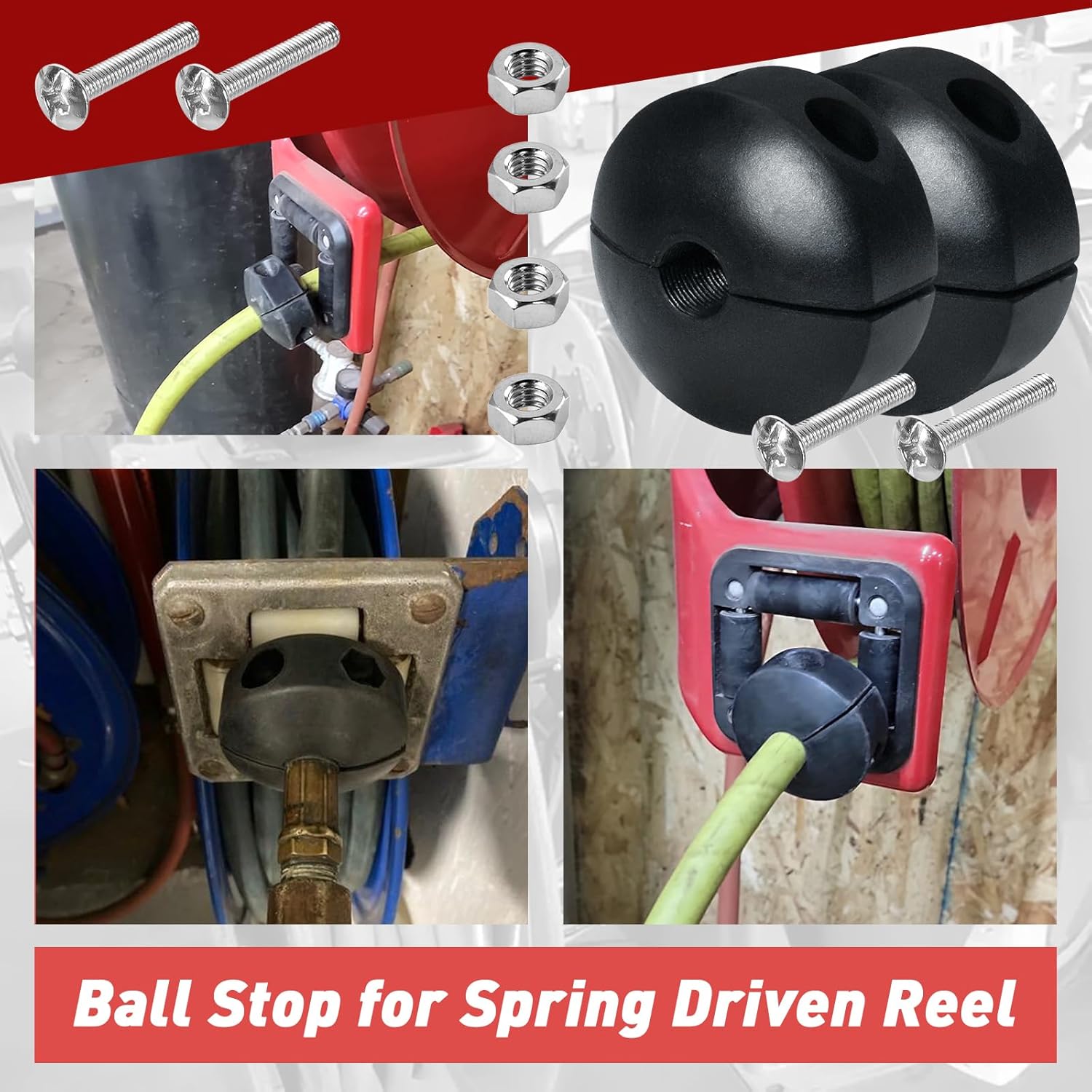 2 PCS FixlyFido Ball Stopper for Air Hose Reels - Compatible with 1/2 Inch Air Hoses - Prevents Tangling and Damage