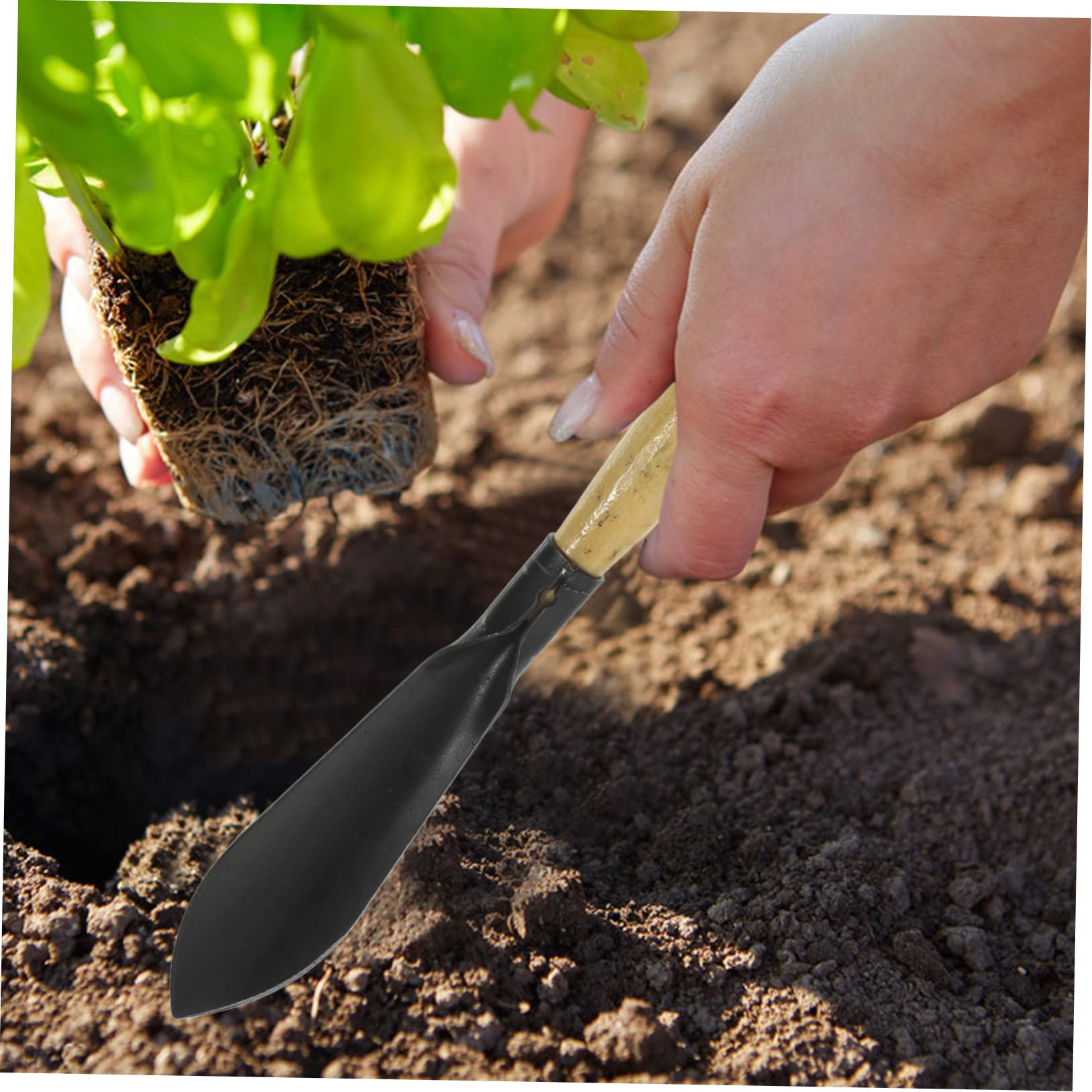 HANABASS Garden Spade Shovel Hand Trowel Comfort Grip Gardening Tool for Planting Digging