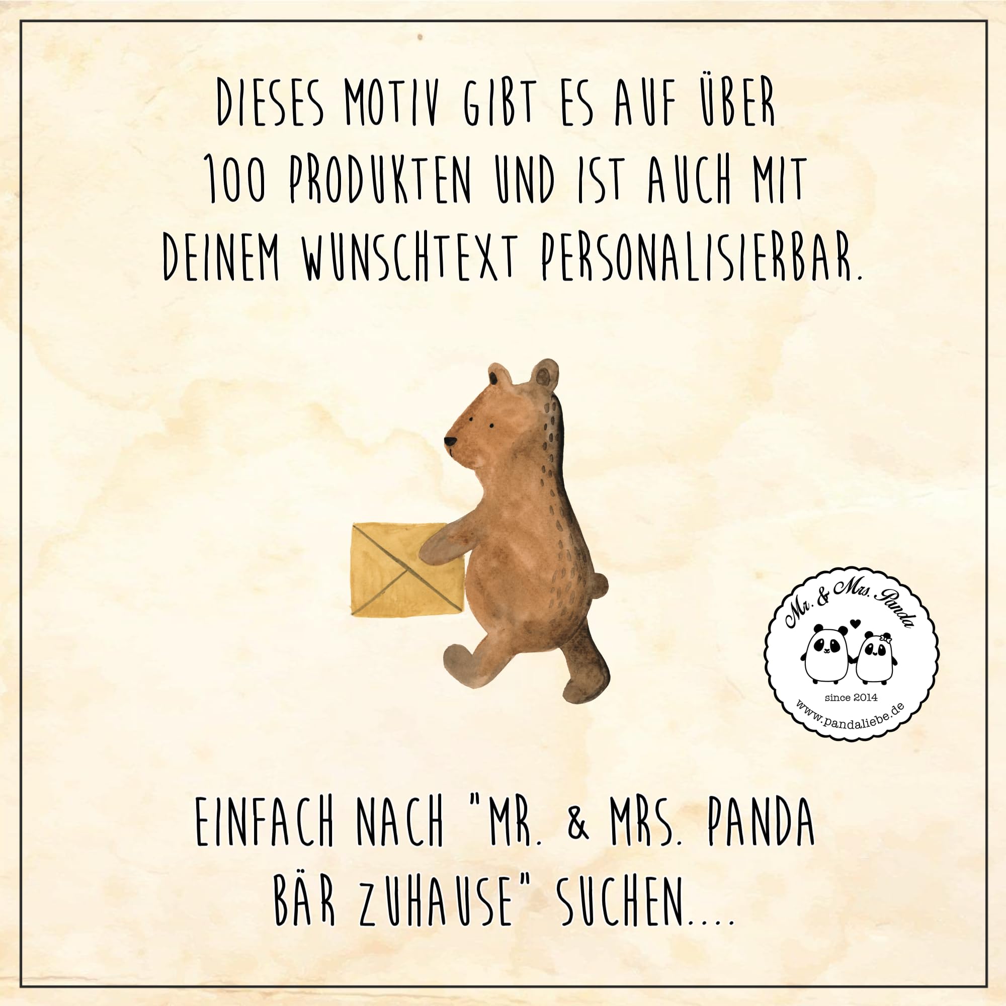 Mr. & Mrs. Panda Personalisierte Fussmatte Bär Zuhause 40 x 60 cm - Geschenke, Fußmatte mit Namen, Einzugsgeschenk Einzug Neues Haus Neue Adresse Umzug Umziehen, Teddy, personalisierbar, Individuelle