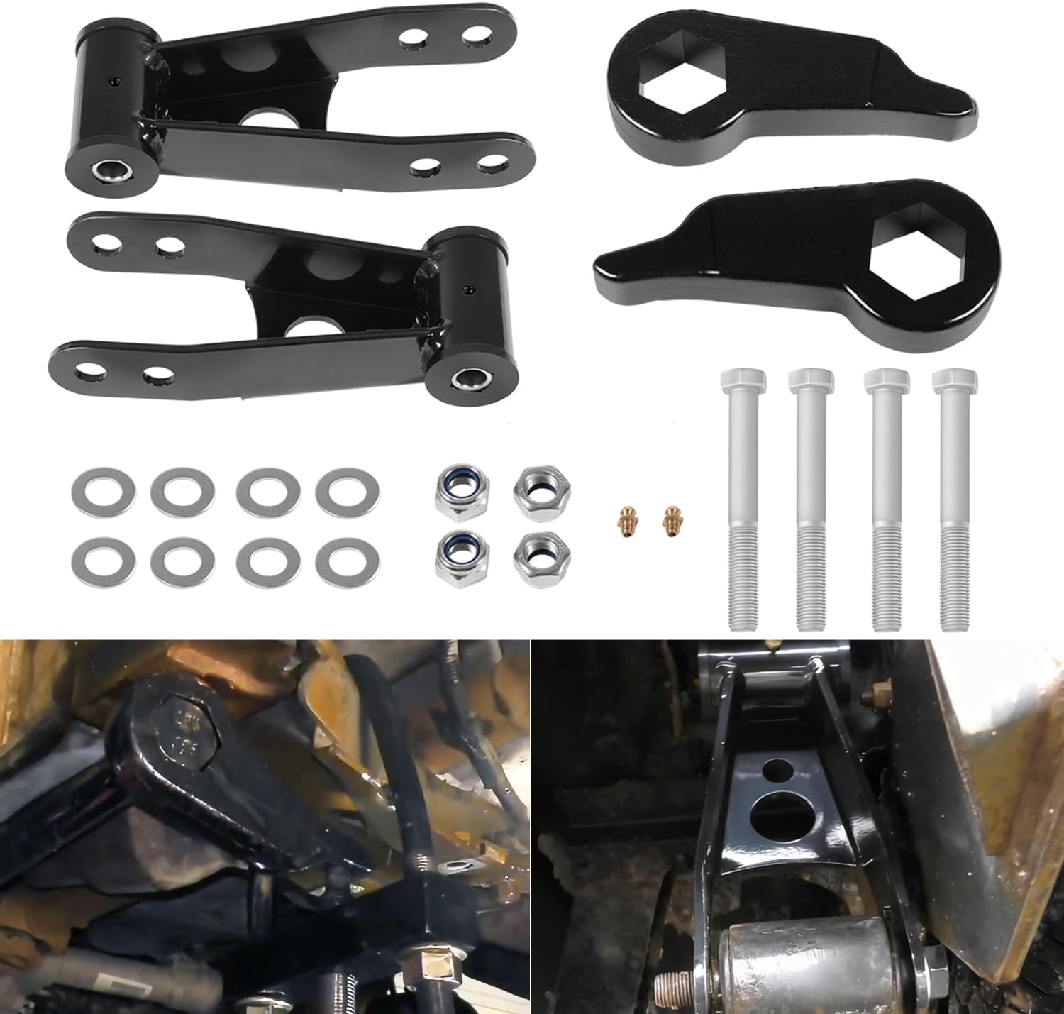 3" Front 2" Rear Leveling Lift Kit Fits for 1998-2011 Ford Ranger 4X4 and for 2WD models Edge & Sport, Torsion Bar Suspension Models ONLY